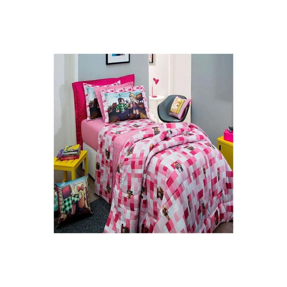 Kit Cobre leito Colcha Solteiro Infantil Kacyumara Authentic Games Lidia