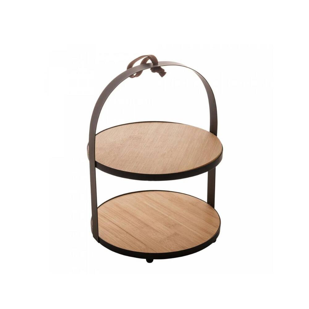 Prato Duplo Em Bambu Com Moldura Em Metal 20x26cm Lyor
