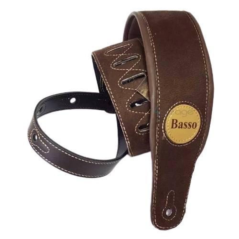 Correia Guitarra Baixo Cla 04 Basso Marrom Suede