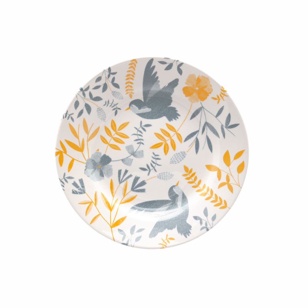 Jogo De Pratos Sobremesa Em Cerâmica Donna Com 6 Peças 18cm Oxford Bem Te Vi