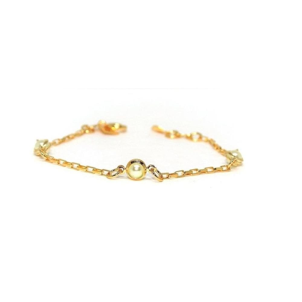 Pulseira Infantil Pérola Folheado A Ouro
