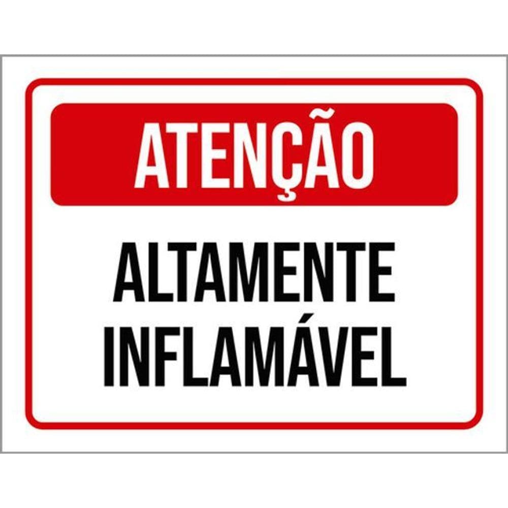Kit 5 Placas De Atenção Altamente Inflamável 36X46