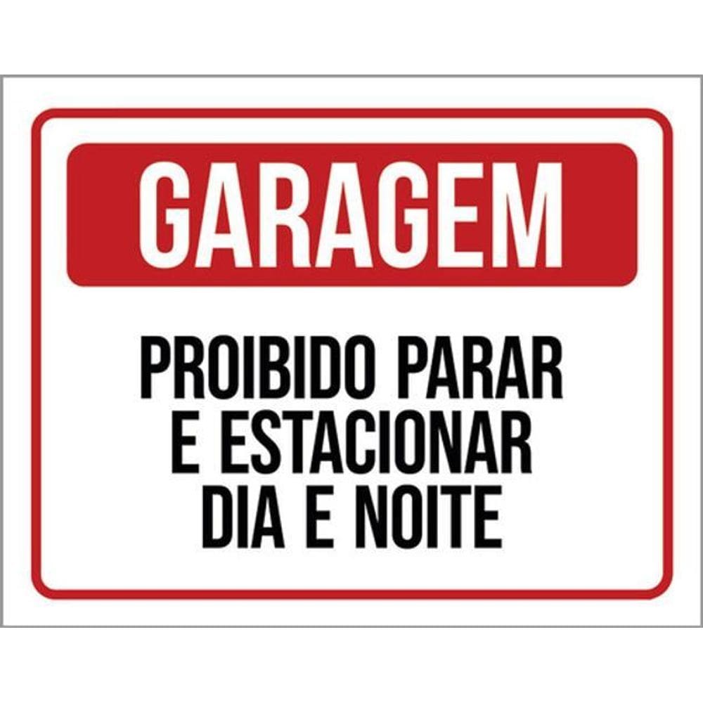 Kit 5 Placas De Garagem Proibido Estacionar 36X46
