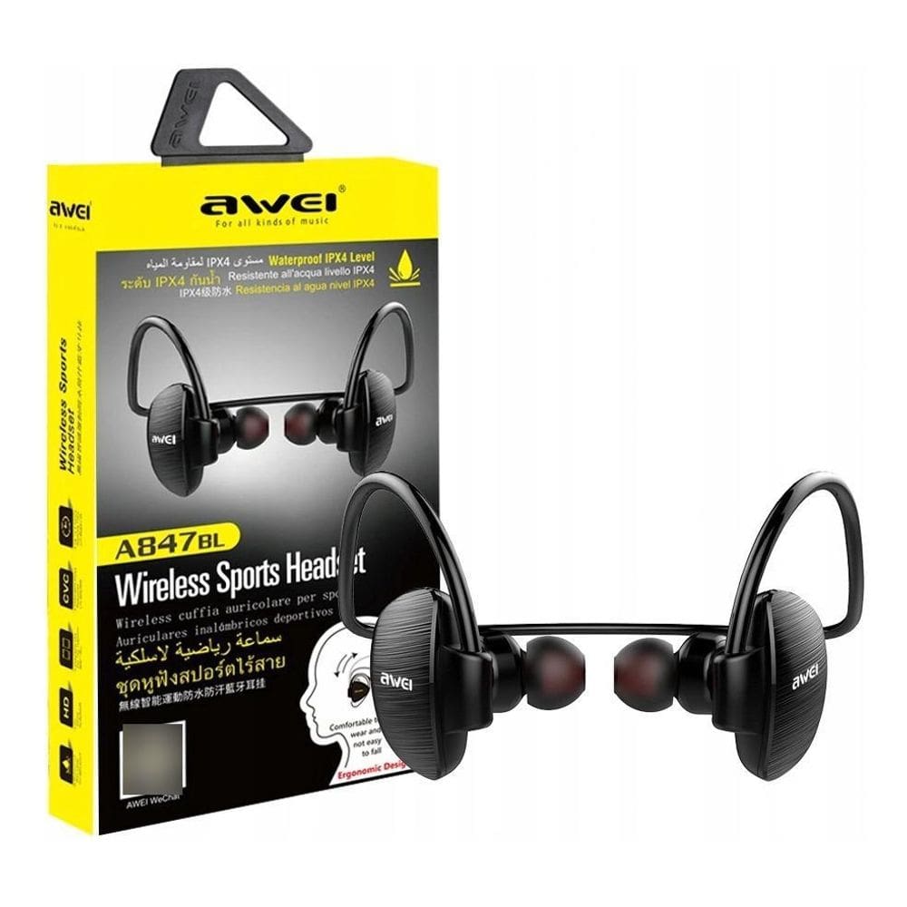 Fone De Ouvido Bluetooth Sem Fio Neckband Ipx4 Awei A847Bl