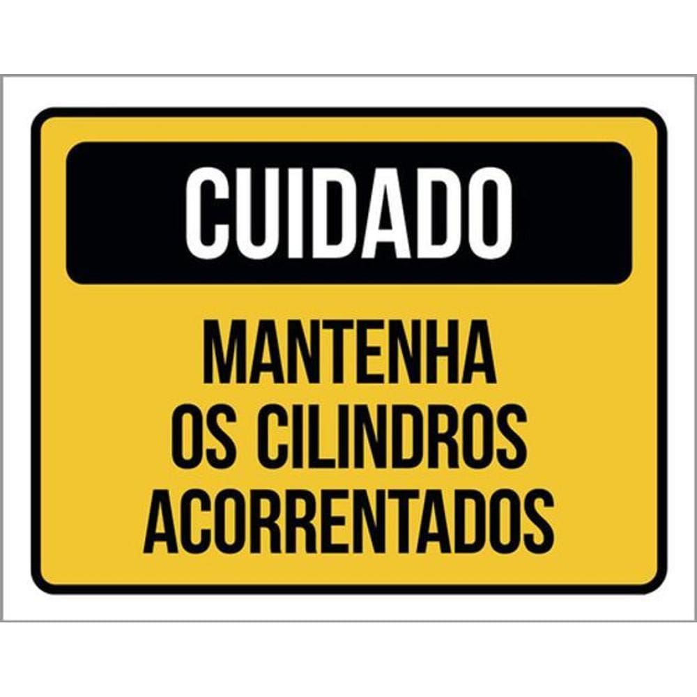Kit 5 Placas Cuidado Mantenha Cilindros Acorrentados 36X46