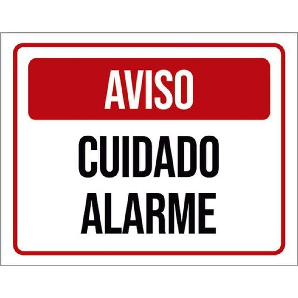 Kit 5 Placas Identificação Aviso Cuidado Alarme 36X46