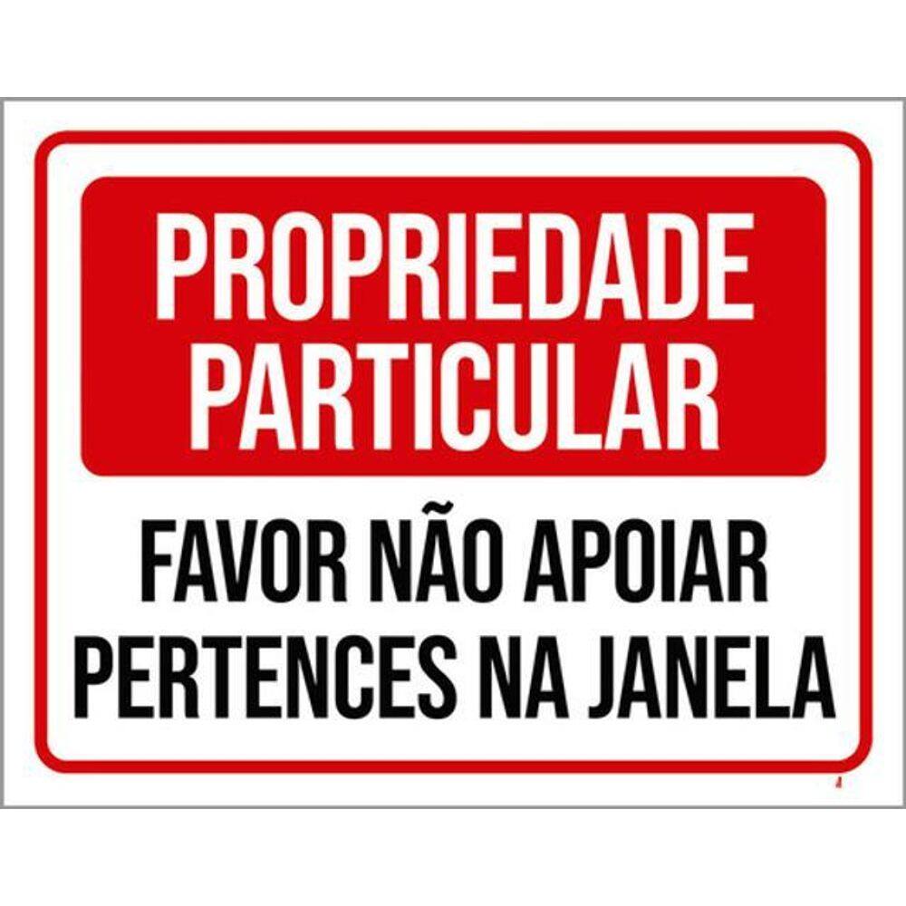 Kit 5 Placas Favor Não Apoiar Pertences Janela 36X46