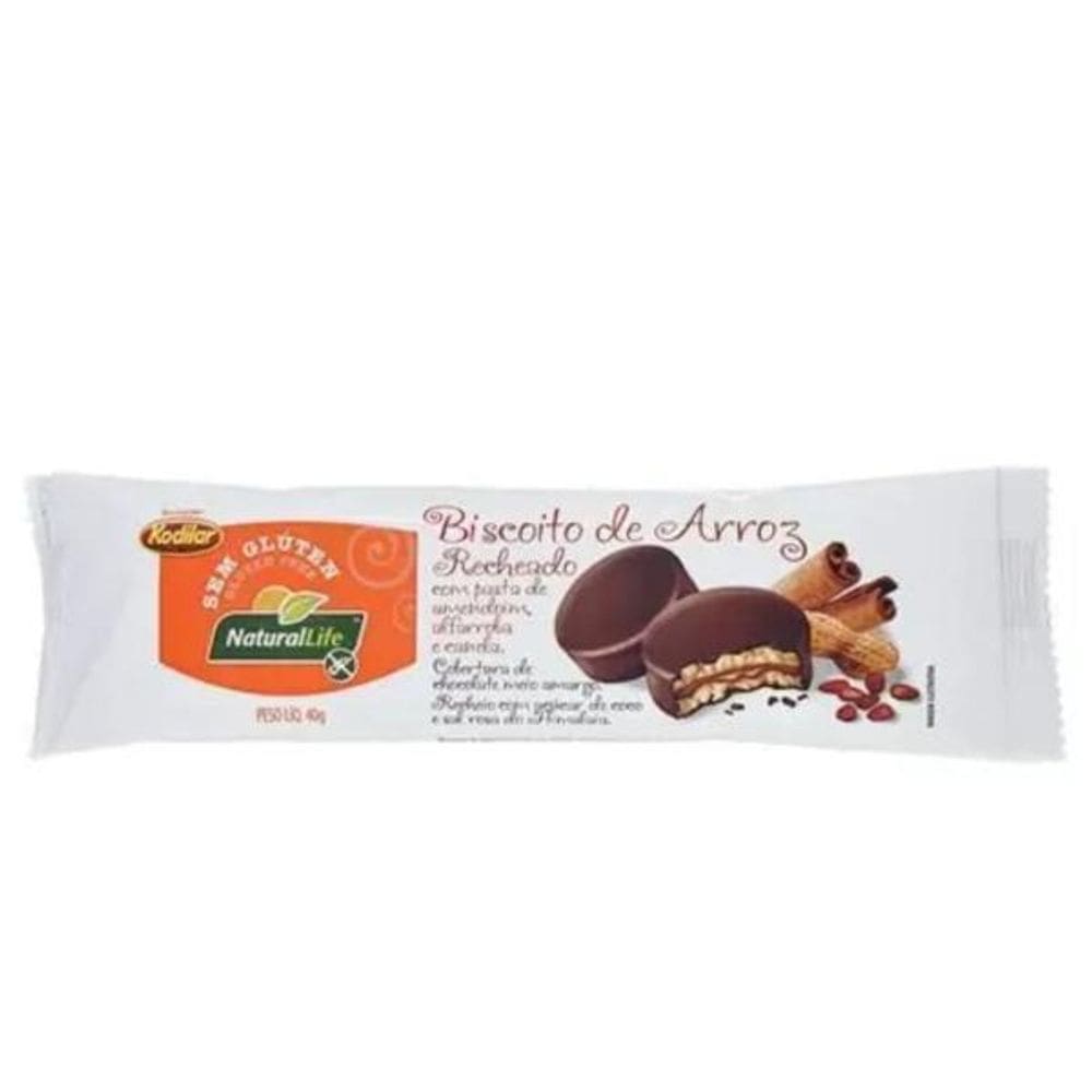 Biscoito De Arroz Pasta De Amendoim Alfarroba 12X40G Kodilar