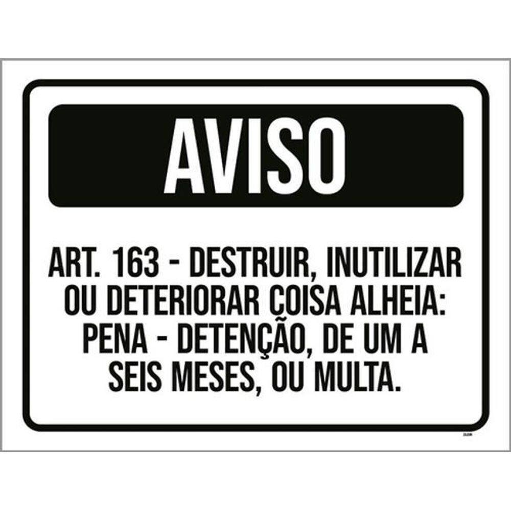 Kit 5 Placas Aviso Proibido Destruir Deteriorar 36X46