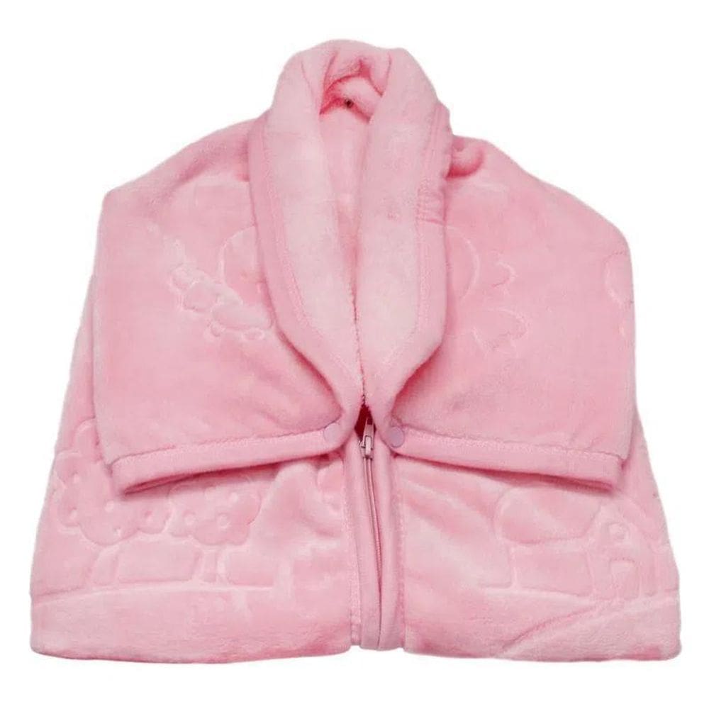 Cobertor Baby Sac Touch Texture Rosa - Jolitex Ternille