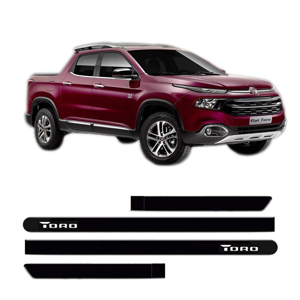 Friso Lateral Fiat Toro 2016-2020 Preto Fosco - 92cm/79cm