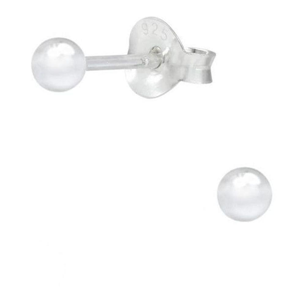 Brinco Mini Bolinha Em Prata 925 Brinco Bola 4Mm