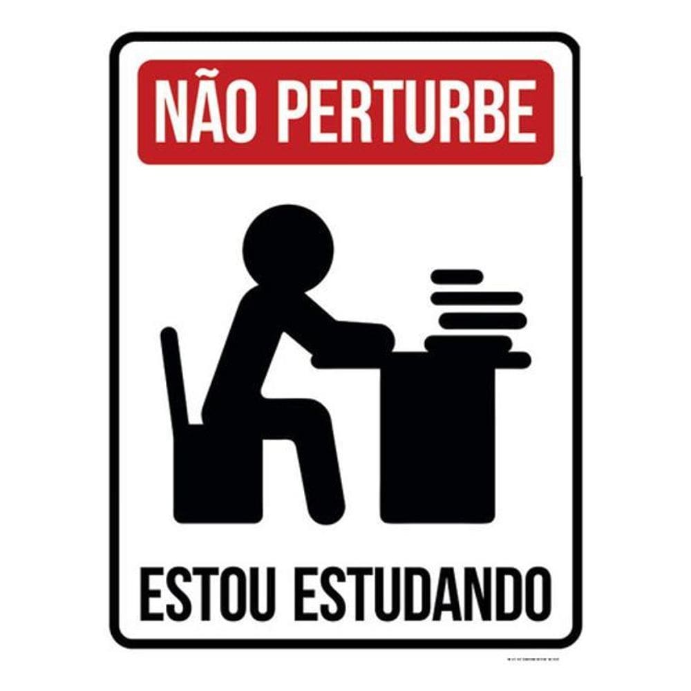 Kit 5 Placas Não Perturbe Estou Estudando 36X46