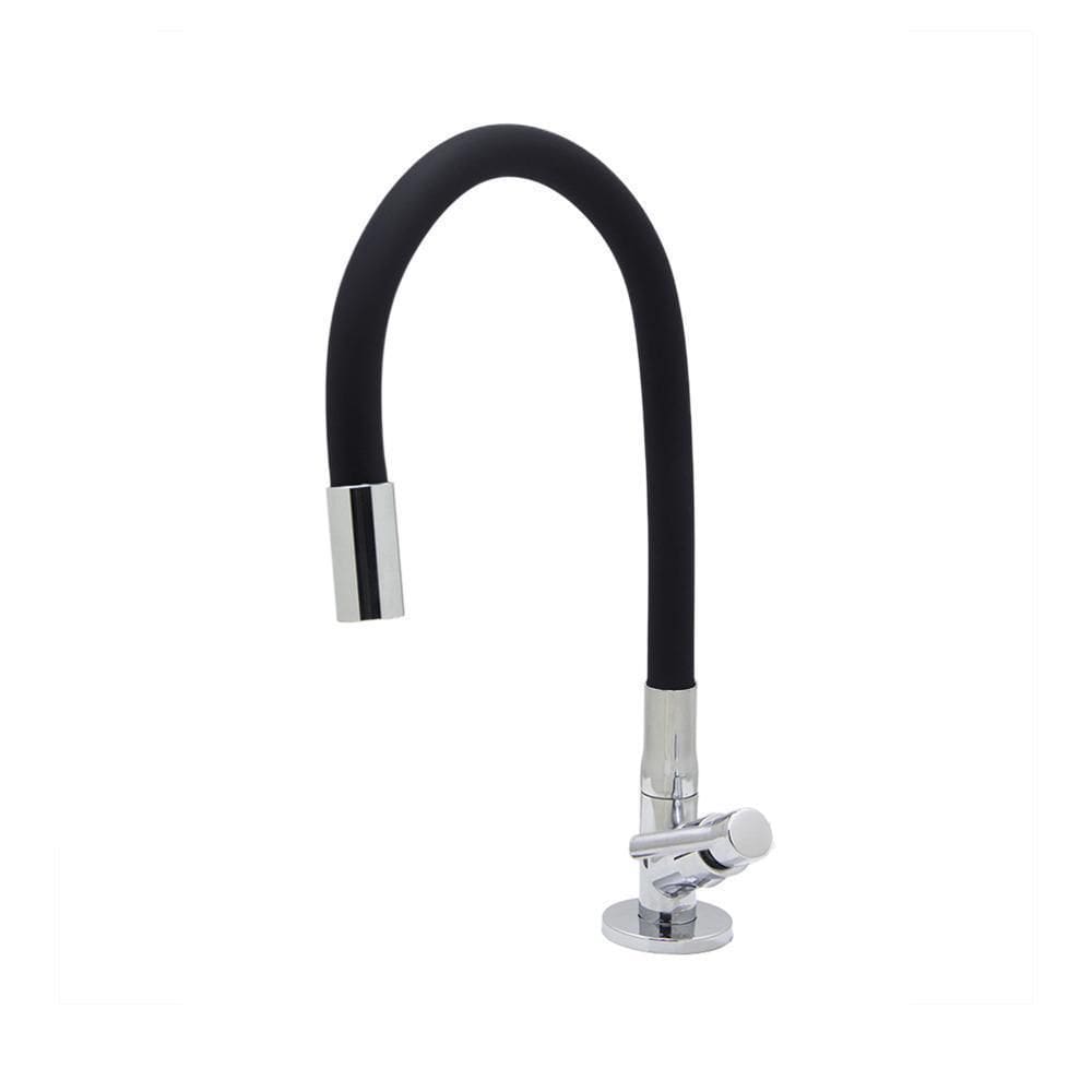 Torneira Pia Cozinha Bancada Gourmet Flexível Preto Fosco