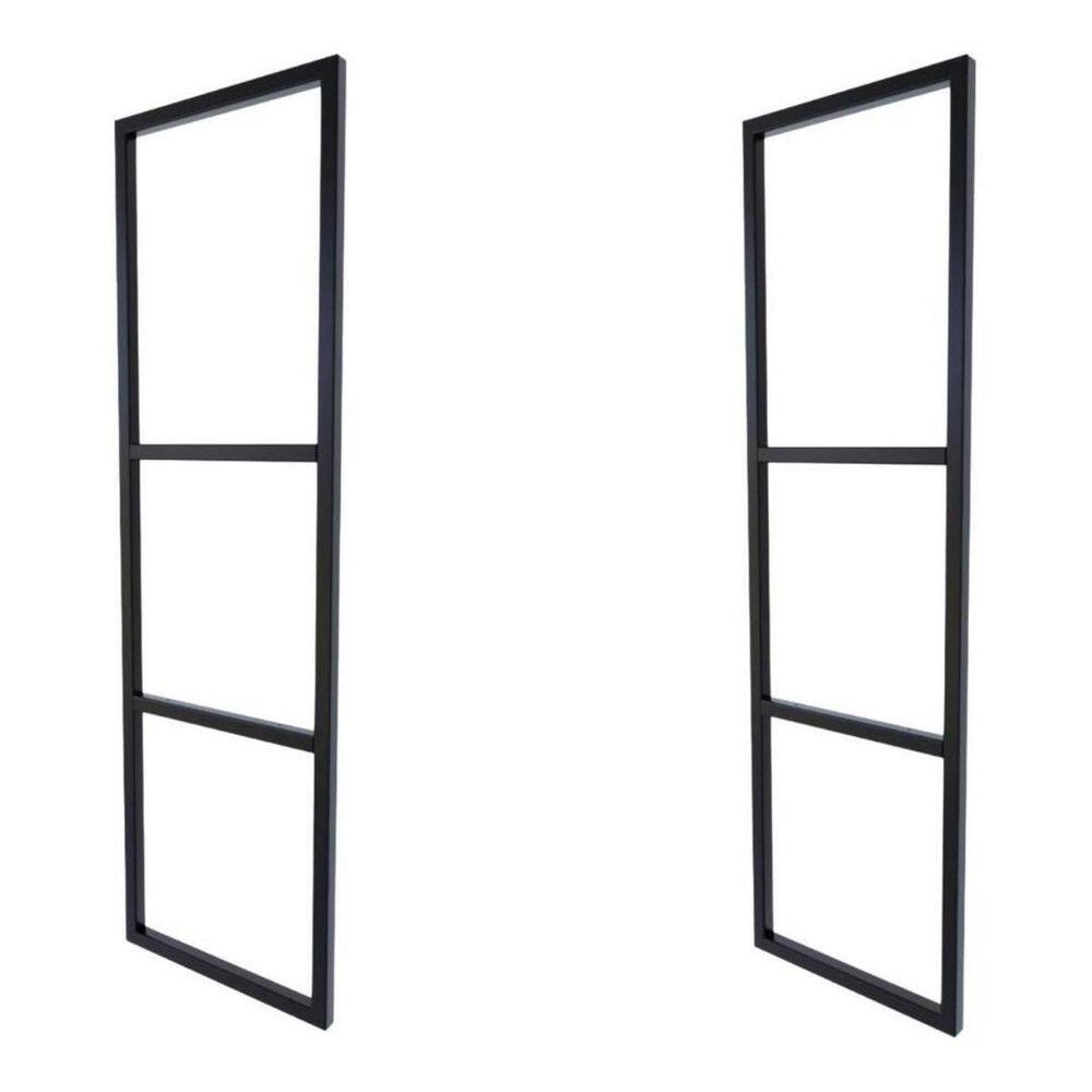 Suporte Industrial Triplo Prateleira Suspensa Preto 2Pçs