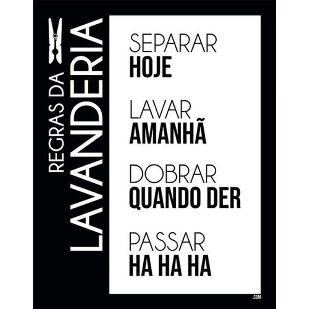 Kit 5 Placas Regras Da Lavanderia 36X46