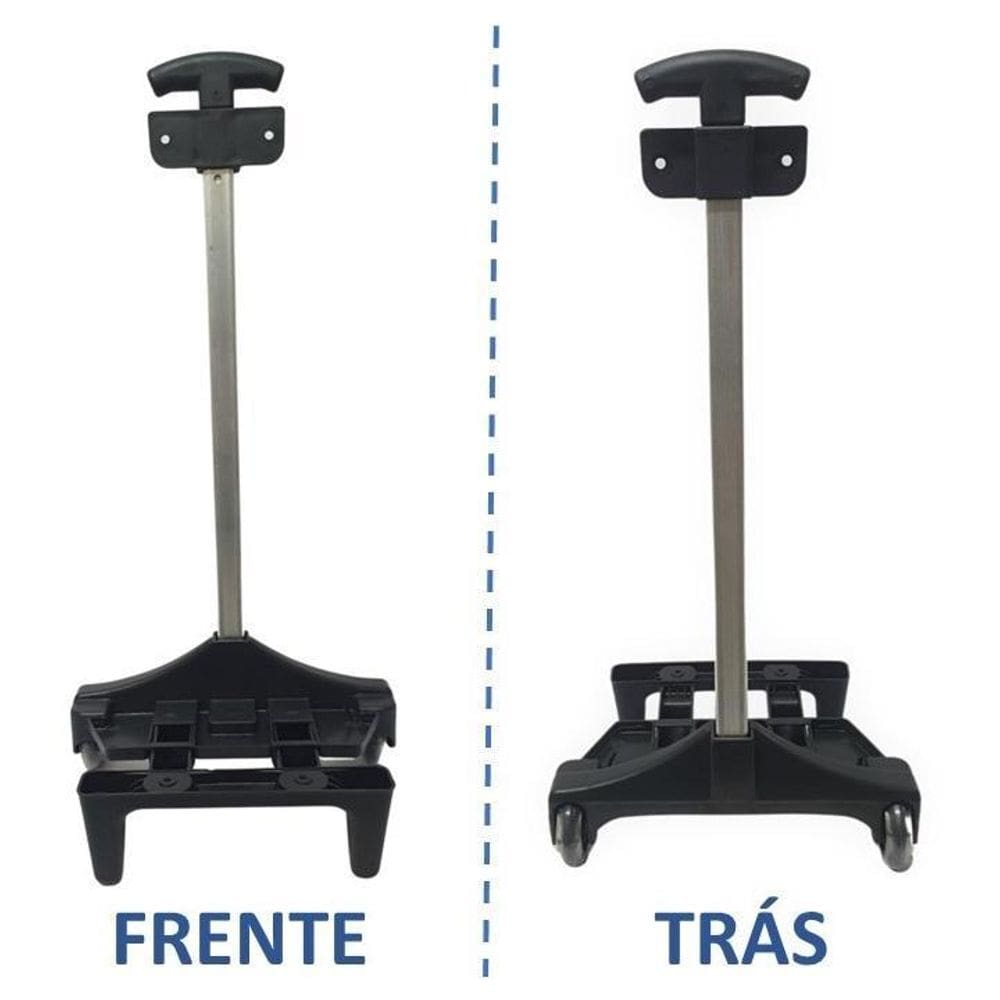 Carrinho Mochila Haste Alumínio E Rodinhas De Silicone 47Cm