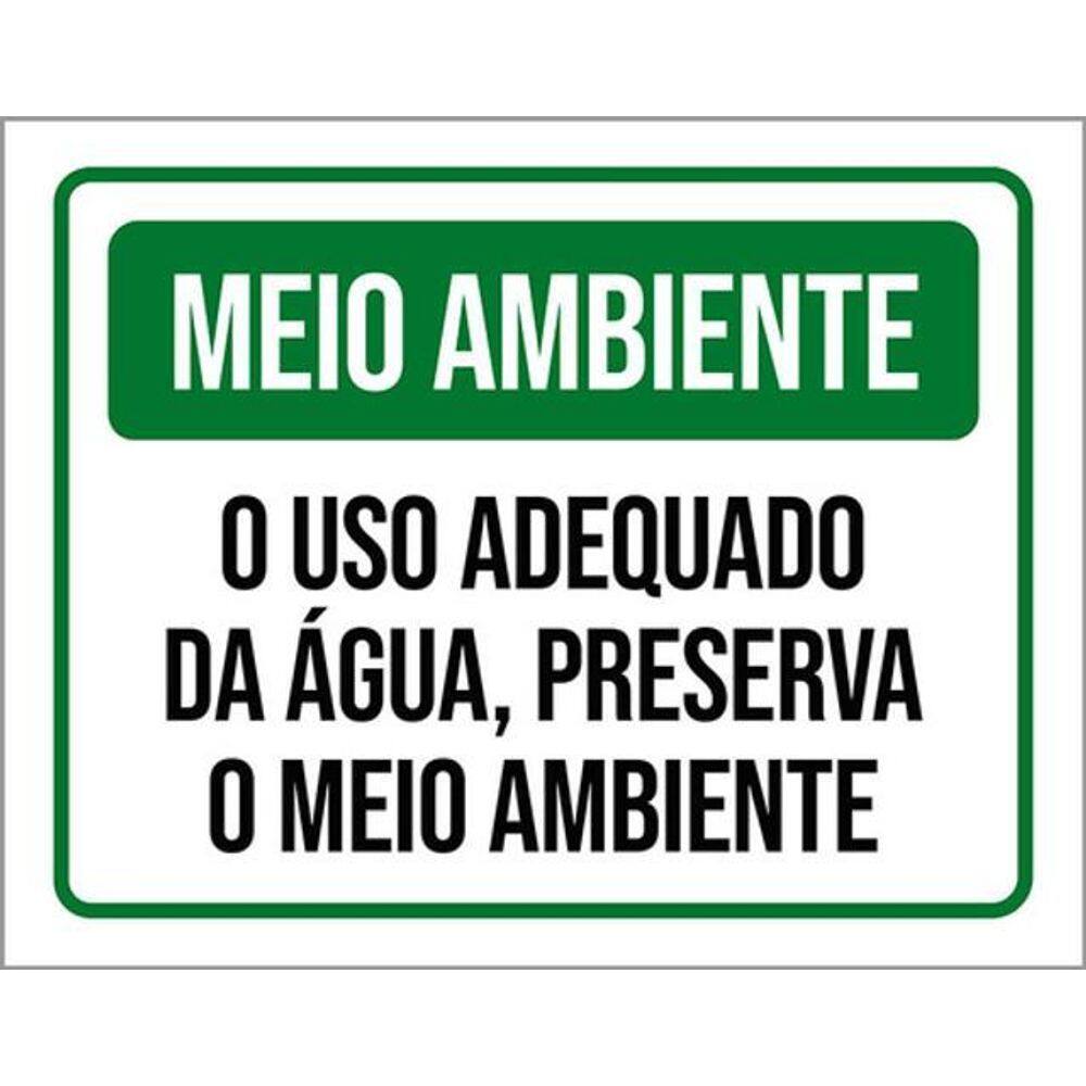 Kit 5 Placas Meio Ambinte Uso Adequado Água Preserva 36X46