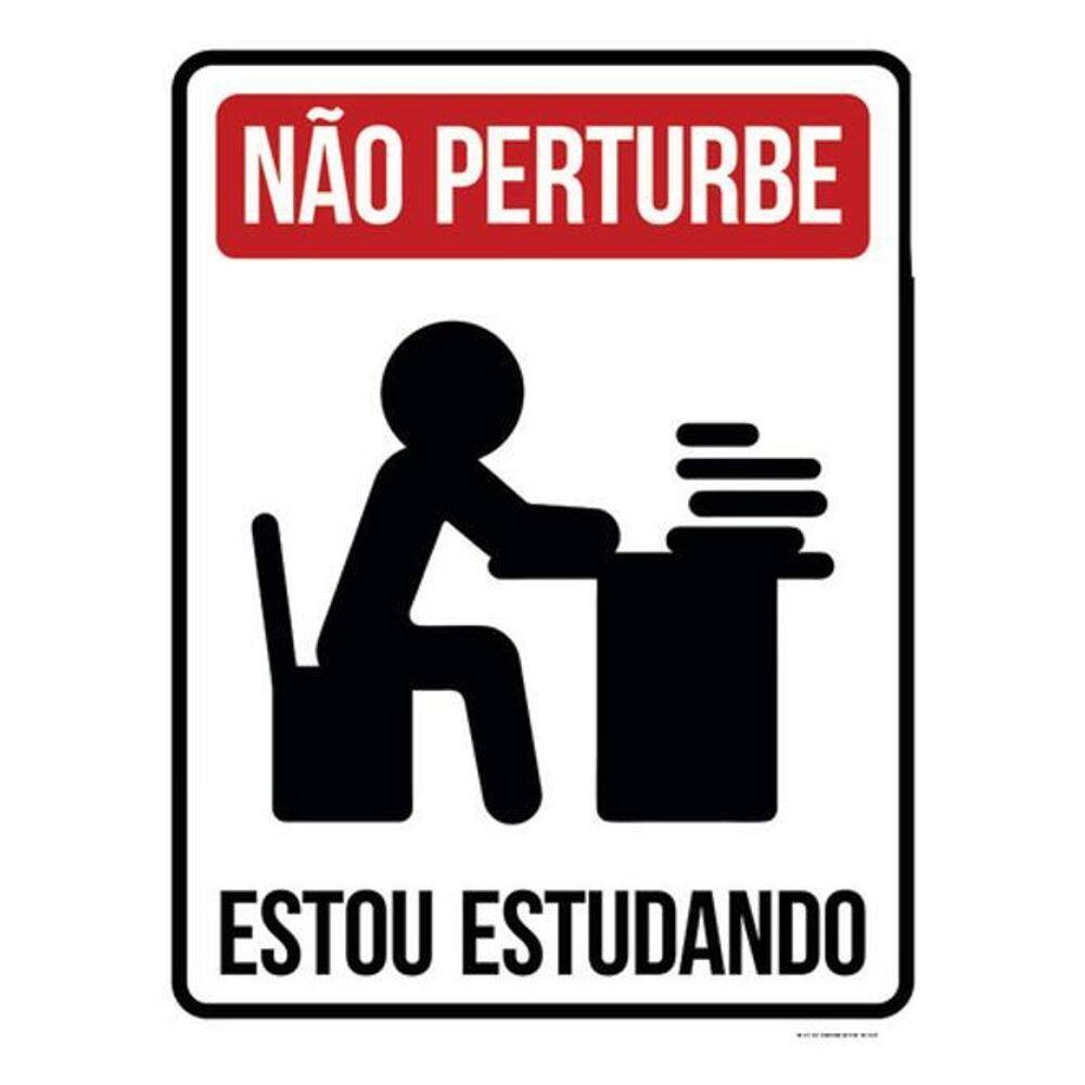 Kit 5 Placas Não Perturbe Estou Estudando 36X46
