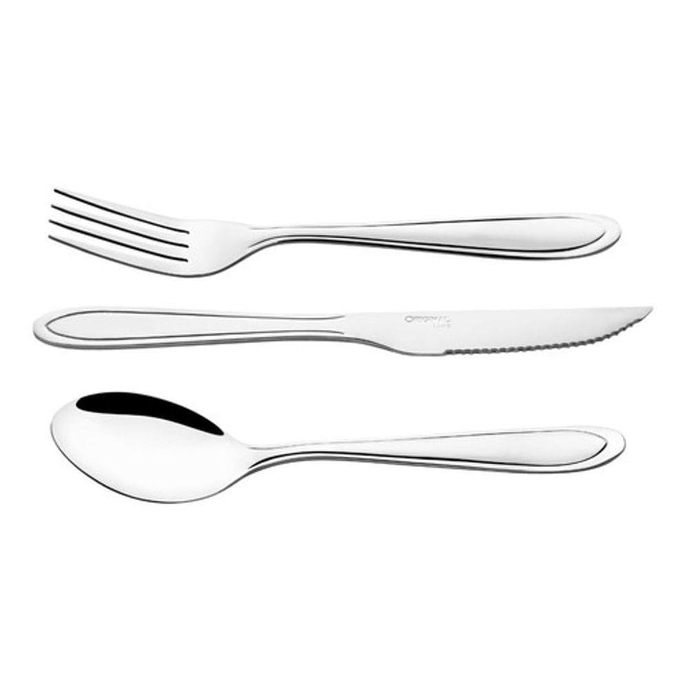 Jogo Garfo Faca Colher Inox 18 Peças Bar/Restaurante Buffet