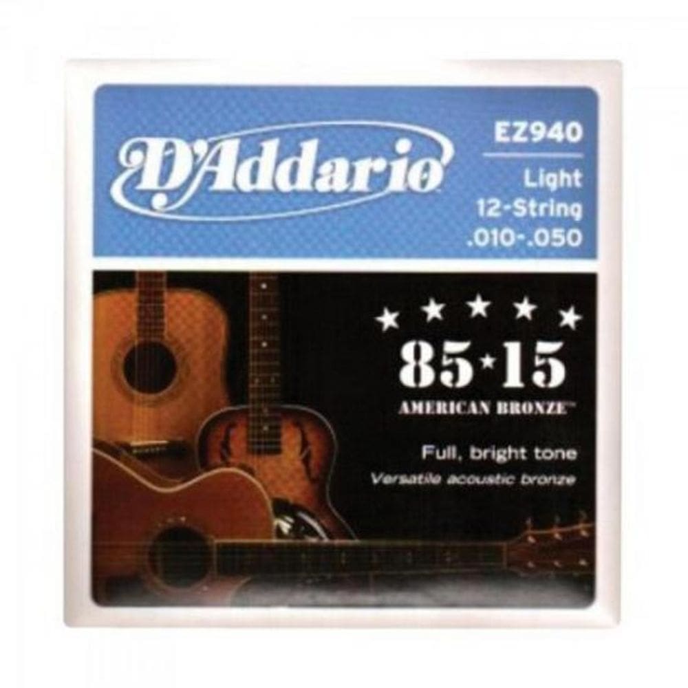 Encordoamento Para Violão 12 Cordas Aço Ez940 .010 Bronze