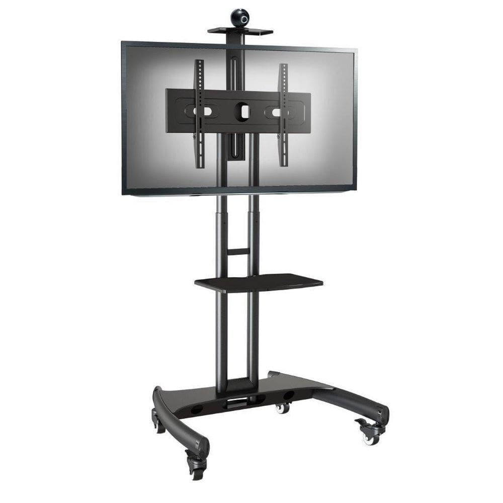 Pedestal TV Ajustável 32-75 | Preto | Bandejas | Fiação