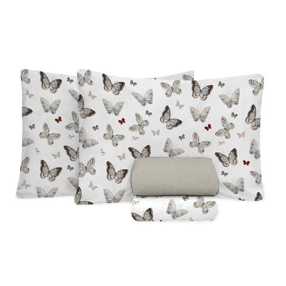 Jogo De Cama King Size 180 Fios Fiori - Borboleta 7380