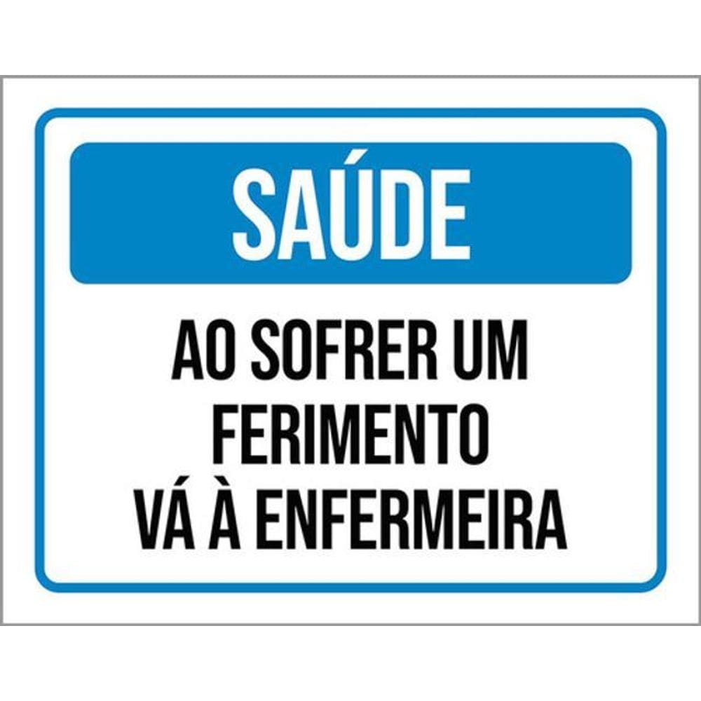 Kit 5 Placas De Saúde Sofrer Ferimento Enfermaria 36X46