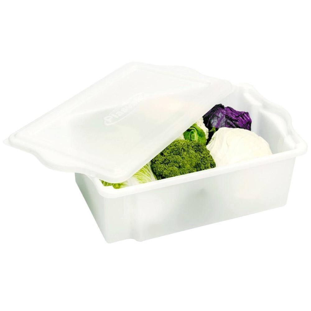 Caixa Plástica Empilha Com Tampa Plasvale 24,5L Cor Natural