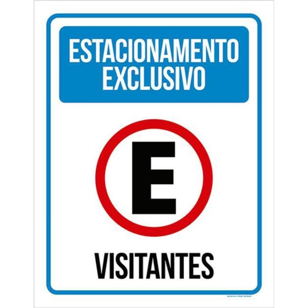 Kit 3 Placas Sinalização Estacionamento Exclusivo Visitantes