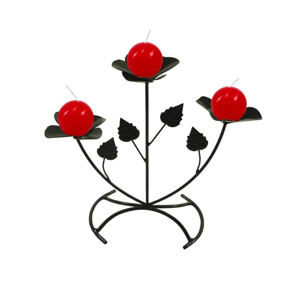 Castiçal Botões De Rosas Dia Dos Namorados Vela Vermelha