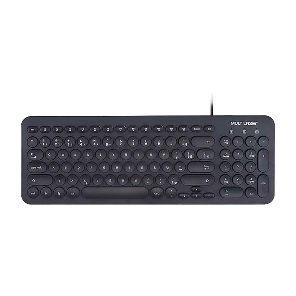Teclado Multimídia Teclas Redondas Usb Tc234 Preto