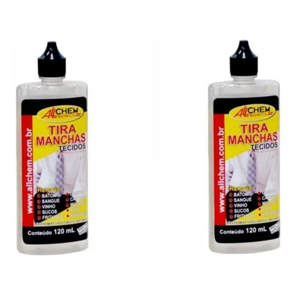 Kit 2 Tira Manchas 120Ml Allchem Tecidos/Roupa Sem Manchas
