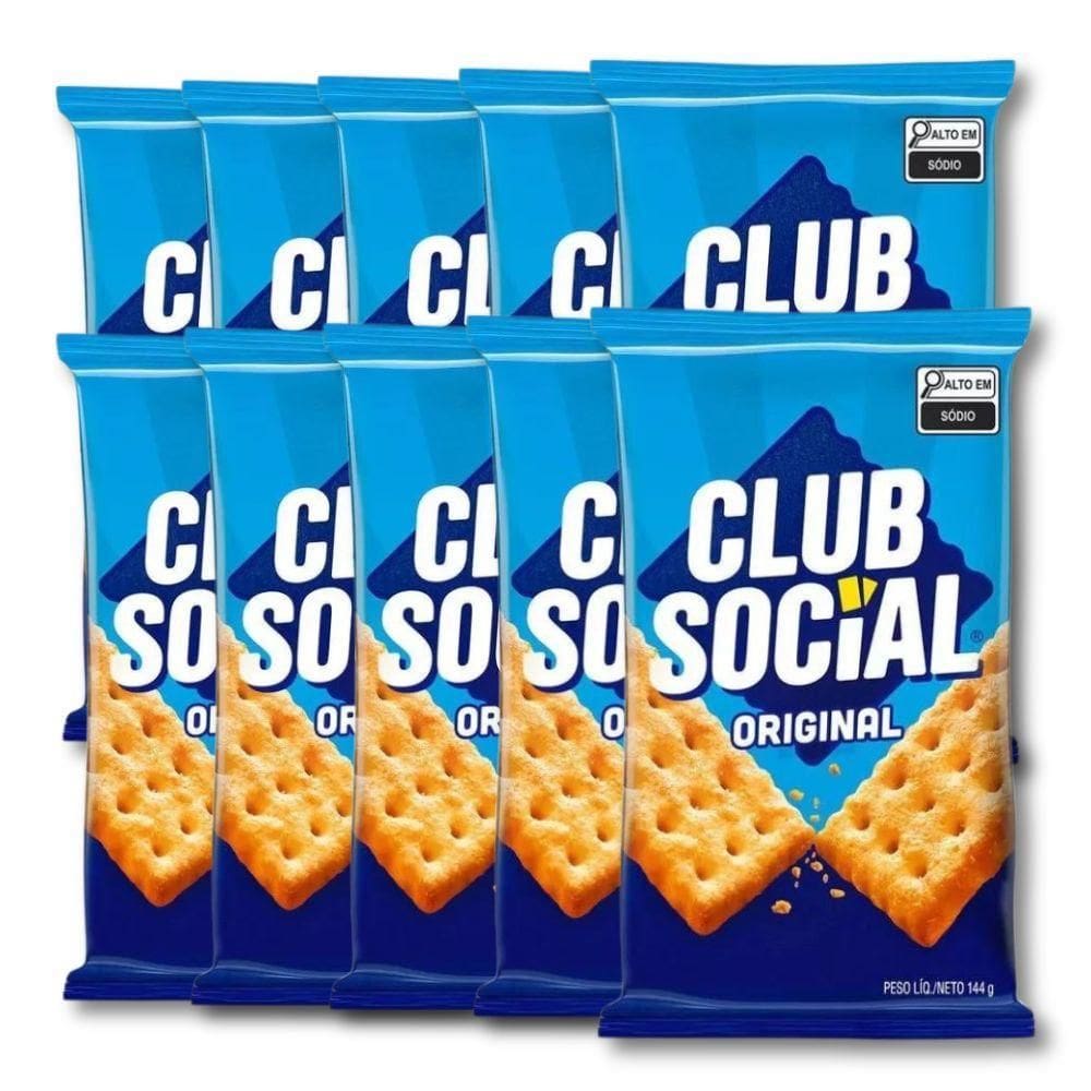 Biscoito Club Social  Kit 10 Packs De 144G - 6X24G