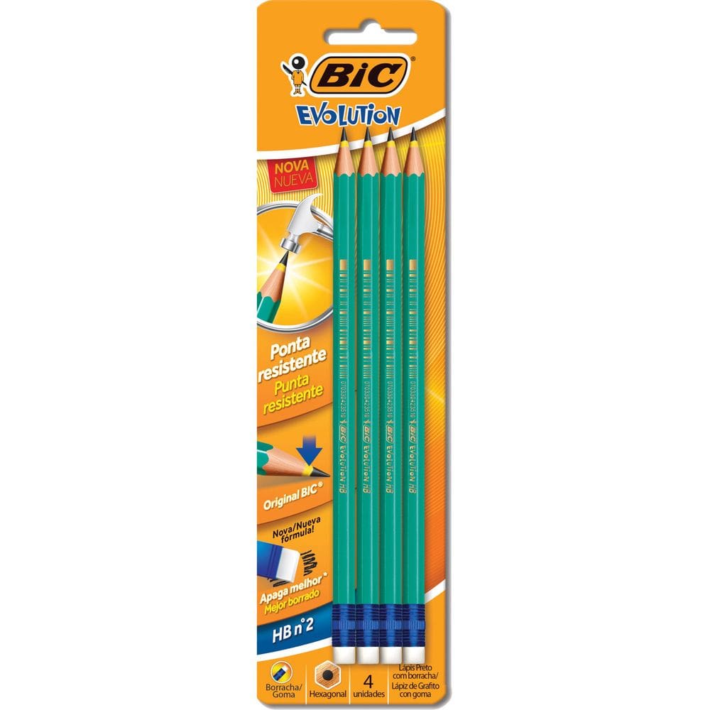 Bic Lapis preto sextavado Evolution 2hb com Borracha