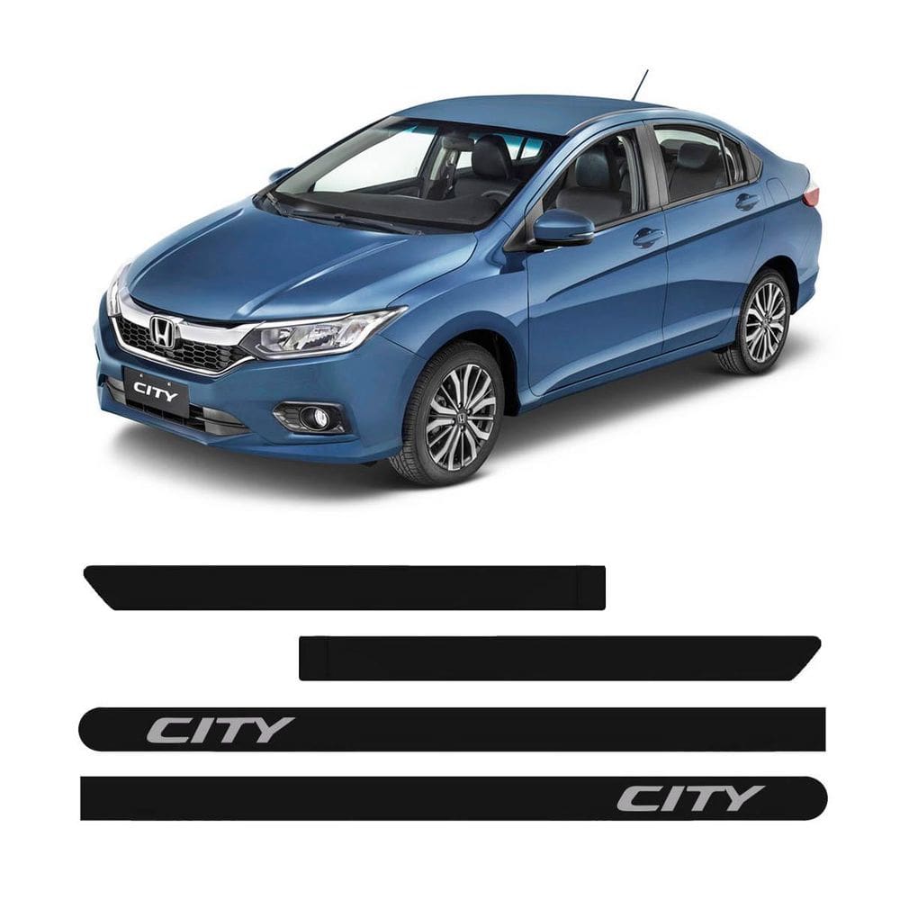 Friso Lateral Honda City 2009 E 2020 Preto Com Nome 6235A