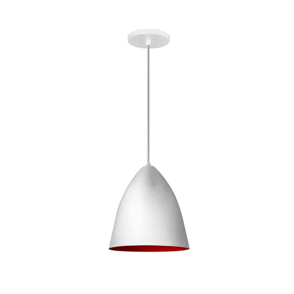 Lustre Pendente Vegas Branco Com Vermelho