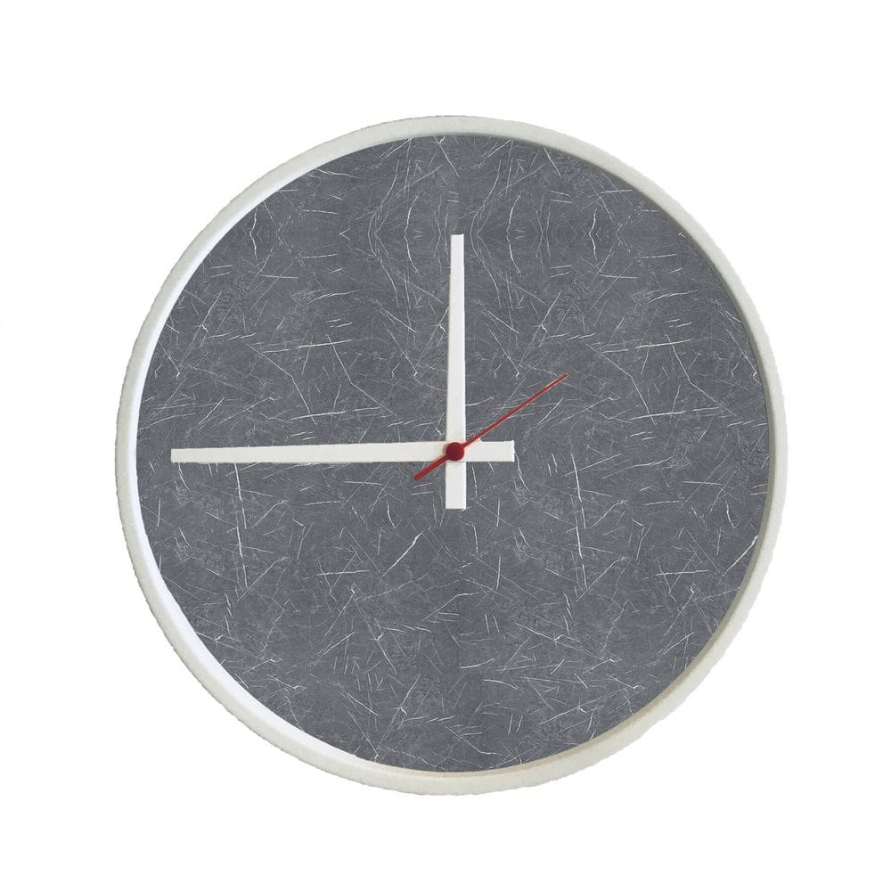 Relogio Round Branco Mostrador Cinza Ponteiro Branco 30Cm