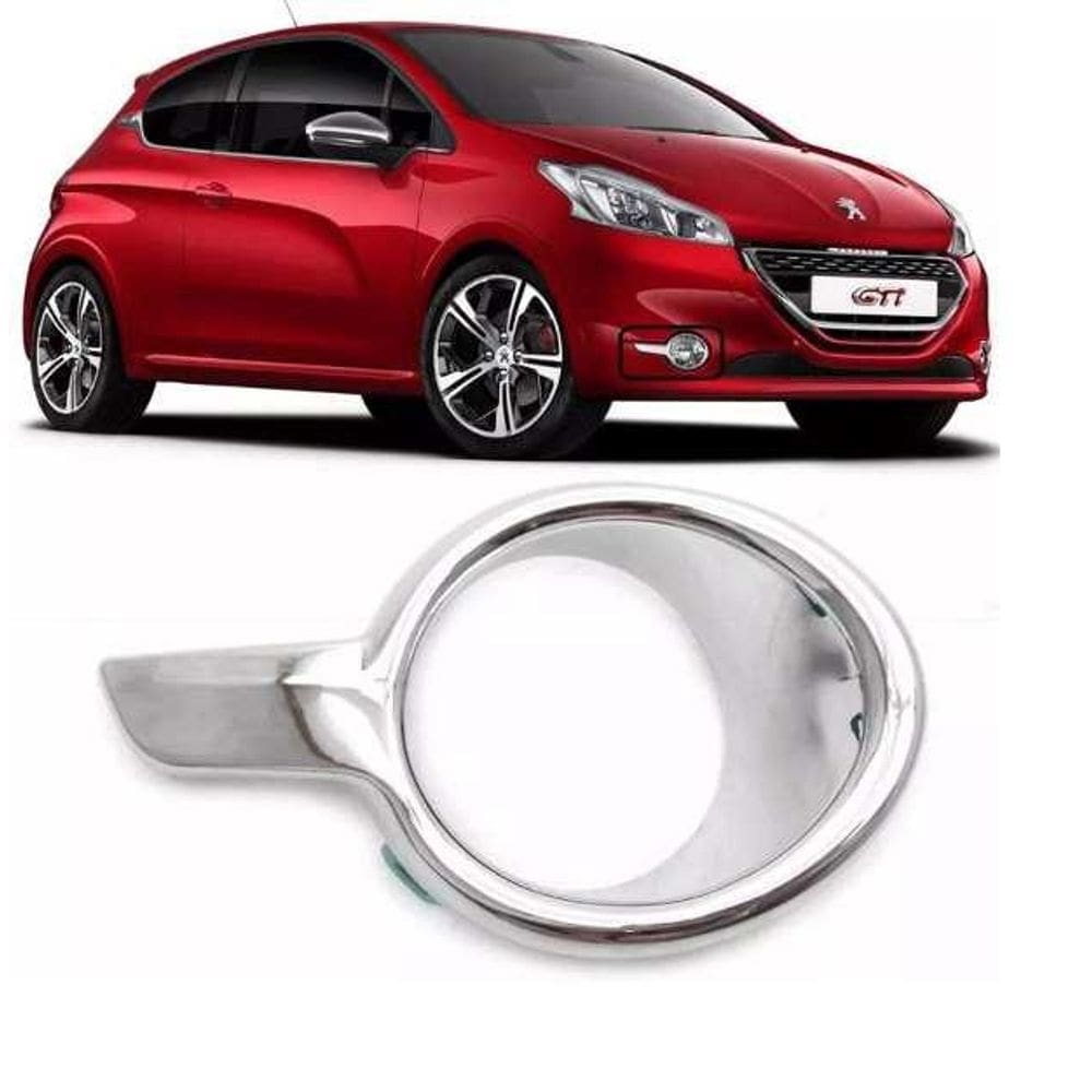 Grade Para-Choque Peugeot208 13 Á 15 Com Milha Cromado Ld