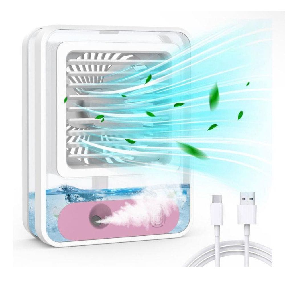 Mini Ventilador Abajur Climatizador Umidificador Portátil