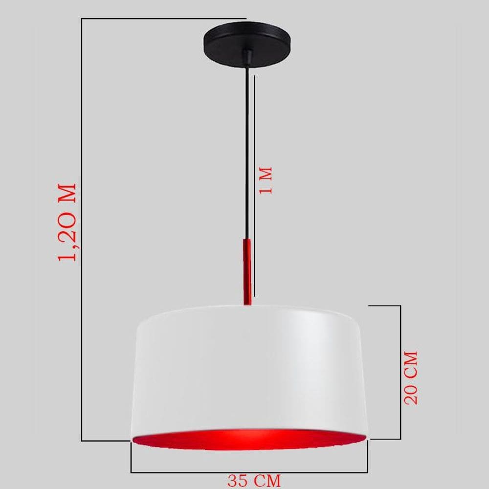 Pendente Large Bilboque Branco / Vermelho