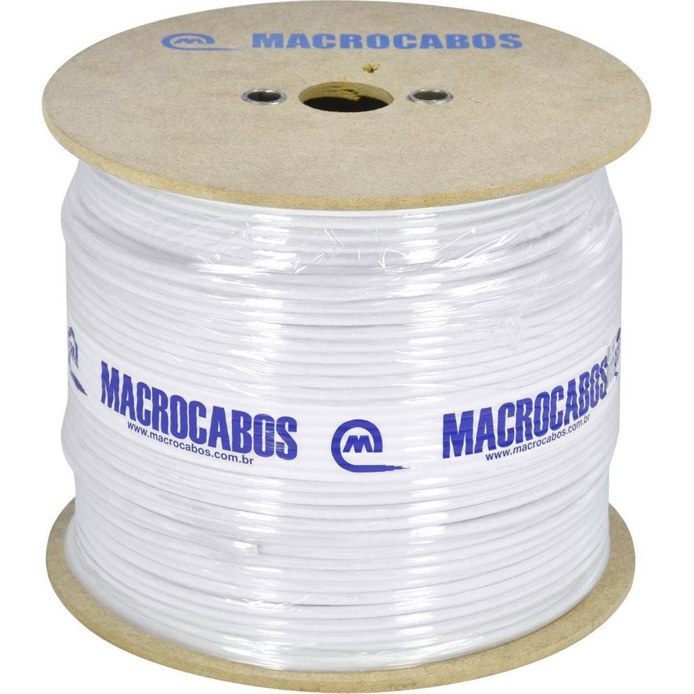 Cabo Coaxial Rgc-59 67% Branco Bobina 300 Metros