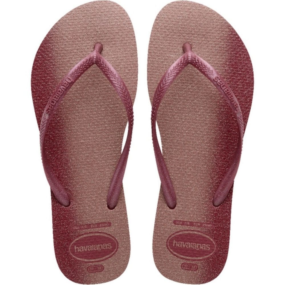 Chinelo Dedo Feminino Casual Borracha Com Glitter Havaianas Slim Gloss