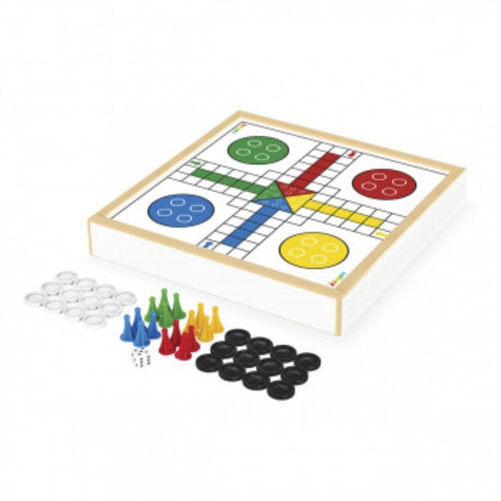 Tabuleiro MDF - Damas e Ludo - 2 Jogos | Kit - 27x27 cm
