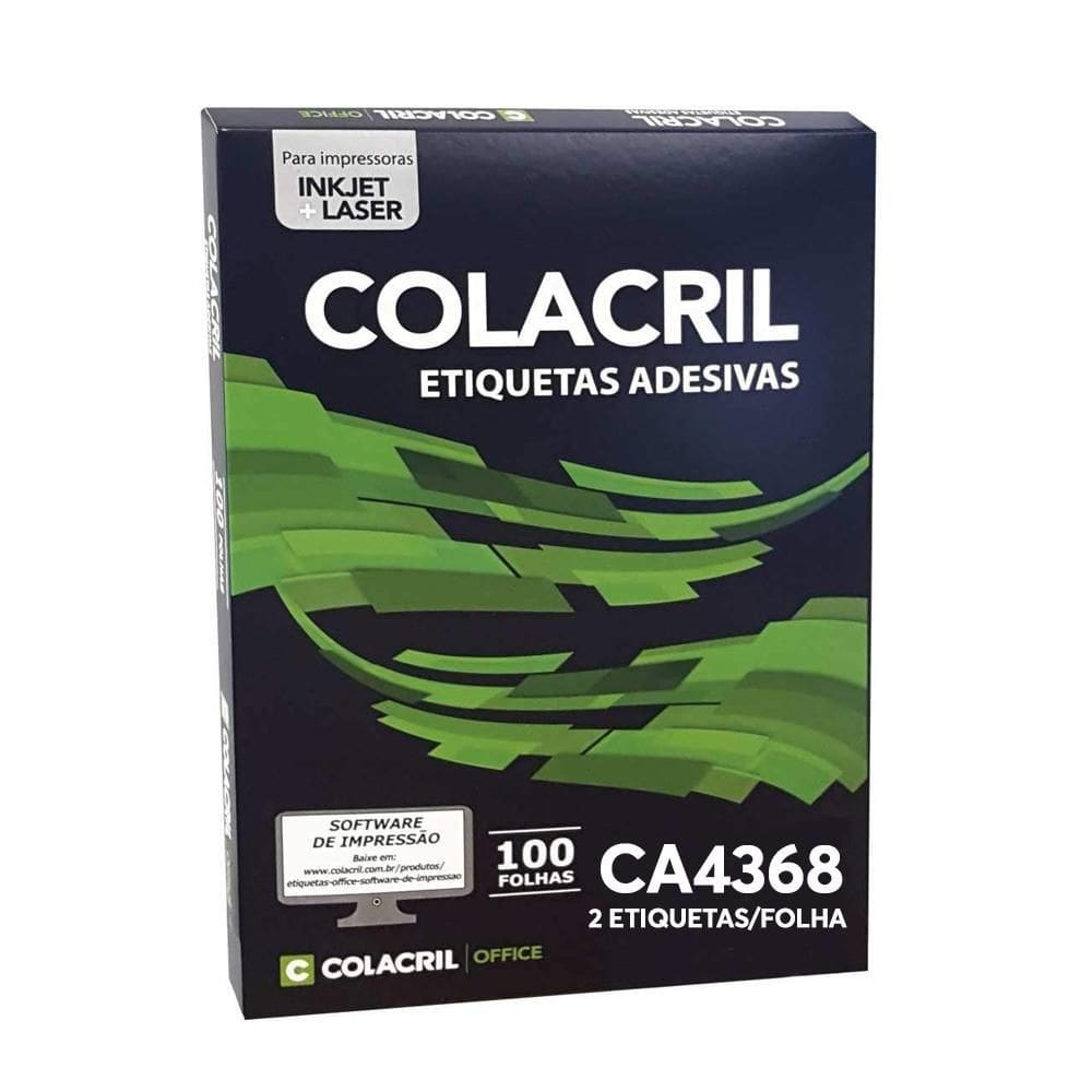 Etiqueta Colacril CA4368 143,4x199,9mm com 200 etiquetas