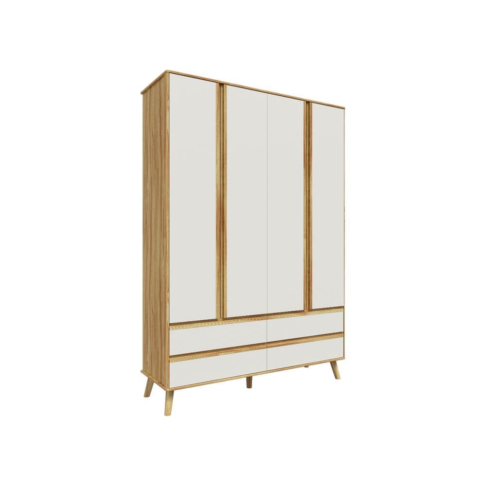 Guarda Roupa Retro Théo Moveis Peroba 04 portas MDF