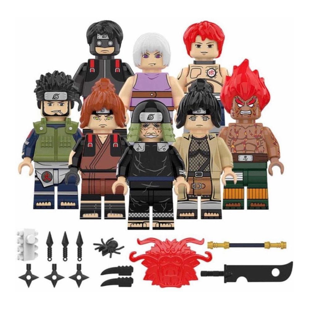 Bonecos Blocos De Montar Kit Naruto Might Guy Especial