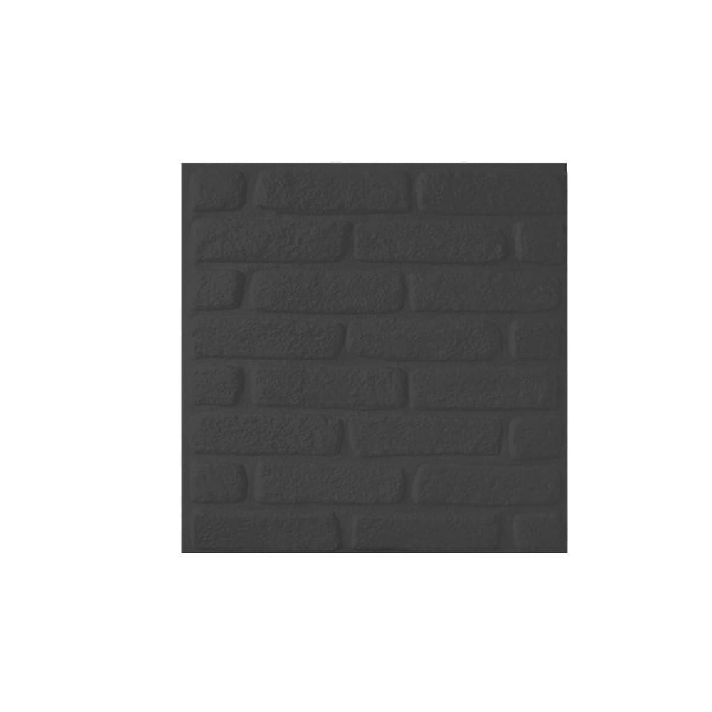 Kit 10 Placas Decorativas 3D Tijolinho Preto 50X50 Cm