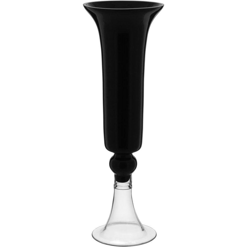 Vaso Decorativo Enfeite Casa Vidro 50x16x16cm Preto
