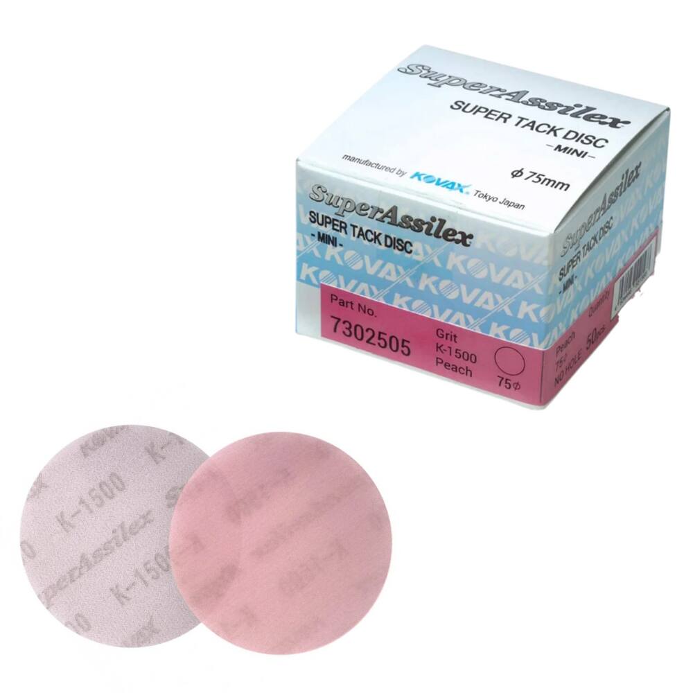10 Mini Discos Lixa Sem Furos 3" 75mm K-1500 Peach Kovax